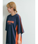 配色ラインロゴプリントオーバーTシャツ