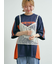 配色ラインロゴプリントオーバーTシャツ