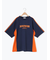 配色ラインロゴプリントオーバーTシャツ