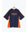 配色ラインロゴプリントオーバーTシャツ