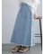 デニム裾フリンジベイカースカート