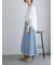 デニム裾フリンジベイカースカート
