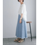 デニム裾フリンジベイカースカート