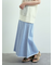 デニム裾フリンジベイカースカート