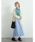 デニム裾フリンジベイカースカート