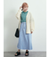 デニム裾フリンジベイカースカート
