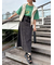 デニム裾フリンジベイカースカート