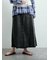 デニム裾フリンジベイカースカート