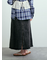 デニム裾フリンジベイカースカート