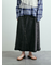 デニム裾フリンジベイカースカート