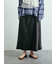 デニム裾フリンジベイカースカート