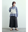 デニム裾フリンジベイカースカート