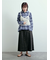 デニム裾フリンジベイカースカート