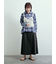 デニム裾フリンジベイカースカート