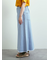 デニム裾フリンジベイカースカート