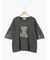 [接触冷感]袖メッシュプリントTシャツ