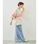 [接触冷感]編み上げラインTシャツ