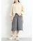 ストライプ柄七分袖シャツ