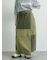 裏毛プリント配色アシメスカート