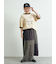 裏毛プリント配色アシメスカート