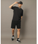 撥水加工 ロゴラインストレッチモックネックT