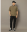 撥水加工 ロゴラインストレッチモックネックT