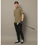 撥水加工 ロゴラインストレッチモックネックT