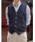 メリノウール Vネックウエストコート