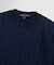 スーピマコットン ケーブルクルーネックセーター