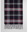 カシミヤ タータンチェック/ソリッド ダブルフェイス マフラー