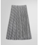 ポリエステルブレンド グレンチェック ミディプリーツスカート