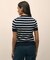 スーピマコットン　マリナーストライプ　ショートスリーブセーター