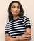 スーピマコットン　マリナーストライプ　ショートスリーブセーター
