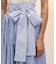 コットン　ストライプ　ボウウエストベルト　マキシスカート