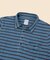 コットンジャージー インディゴ ストライプ ロングスリーブ ポロシャツ