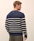 コットン/リネン マリナーストライプ クルーネックセーター