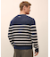 コットン/リネン マリナーストライプ クルーネックセーター