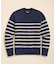 コットン/リネン マリナーストライプ クルーネックセーター