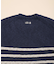 コットン/リネン マリナーストライプ クルーネックセーター