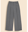 ポリエステルブレンド　プリーテッド　ワイドレッグパンツ