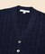リネン　ケーブル　Vネックカーディガン