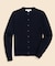 メリノウール　クルーネックカーディガン