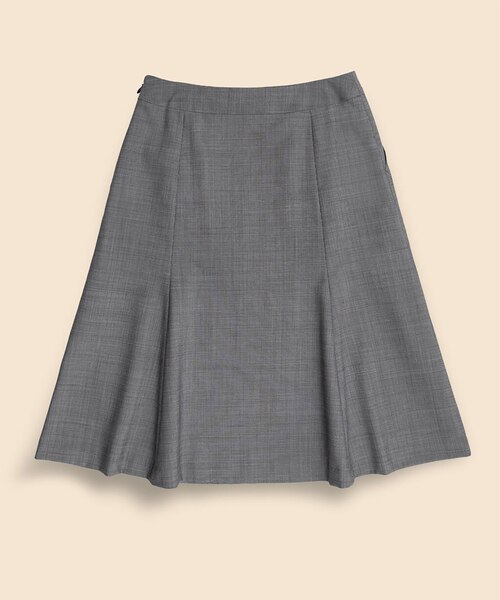 ポリエステル/ウール ピンヘッド フレアスカート｜ブルックス