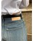 コットン　クロップド　デニムパンツ