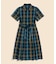 コットン　シアサッカー　タータンチェック　ショートスリーブ　シャツワンピース