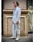コットン／ラミー　コードレーン　プレーンフロント　トラウザーズ　Traditional