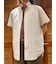 ◆オンラインストア限定◆ コットン　ビッグGFロゴ　シアサッカー　ショートスリーブ　カジュアルシャツ　Traditional Fit