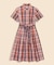 コットン／リネン　マドラスチェック　ショートスリーブシャツワンピース