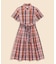 コットン／リネン　マドラスチェック　ショートスリーブシャツワンピース