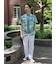 コットン　アイランドプリント　オープンカラーシャツ　Regular Fit